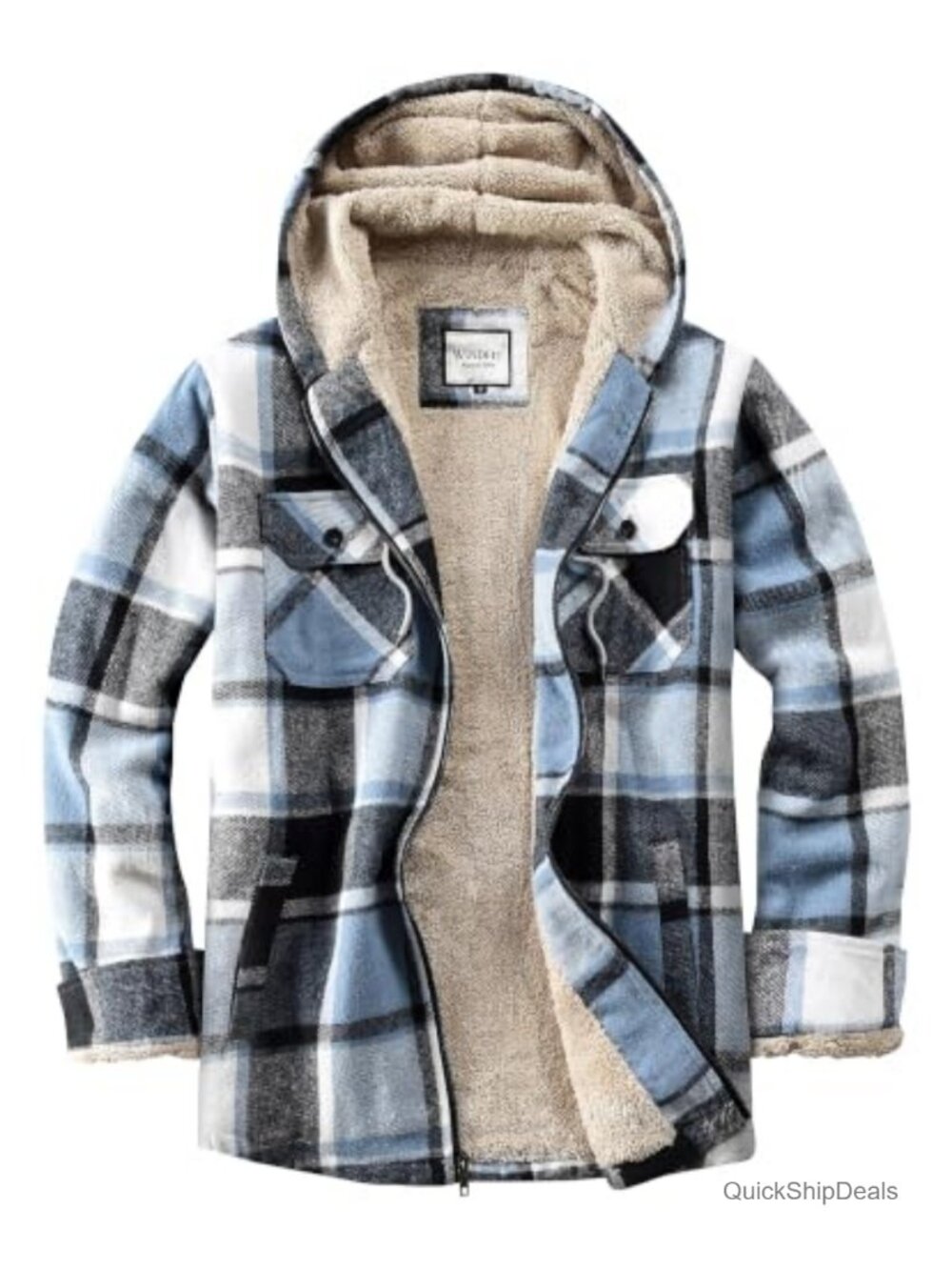 Women's Plaid Fleece-Lined Zip Jacket Sherpa Flannel Full Zip